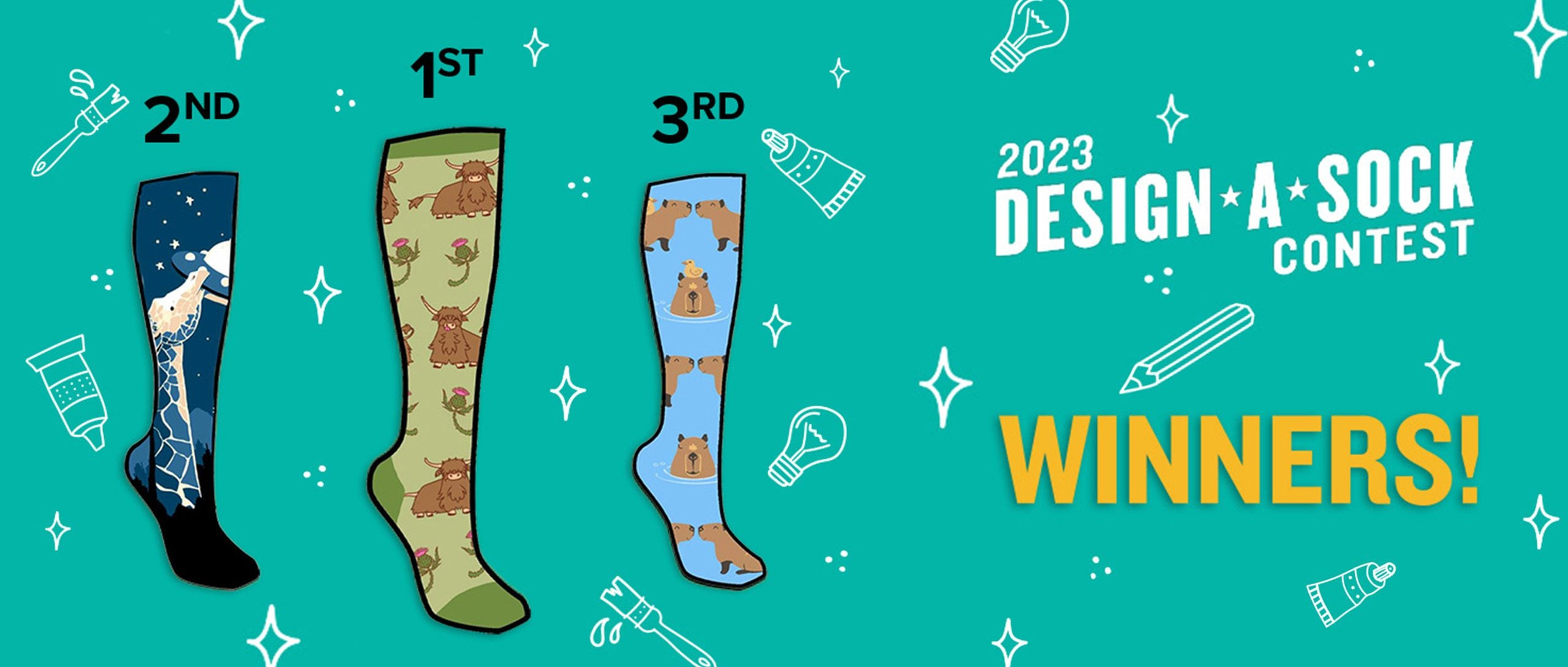 Winners of the 2023 Design a Sock Contest! 