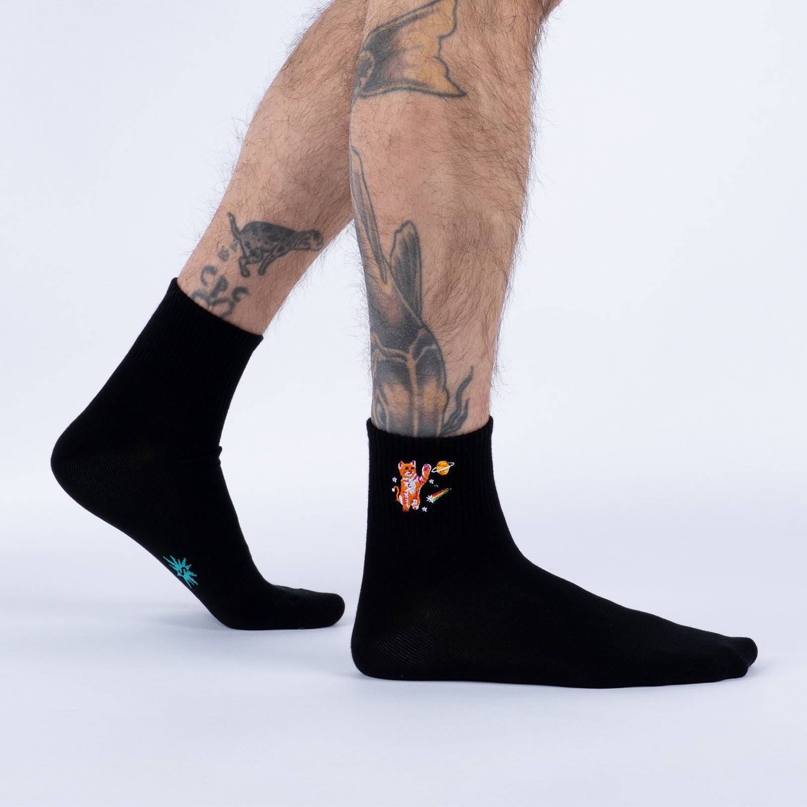 Space Cats Quarter Socks