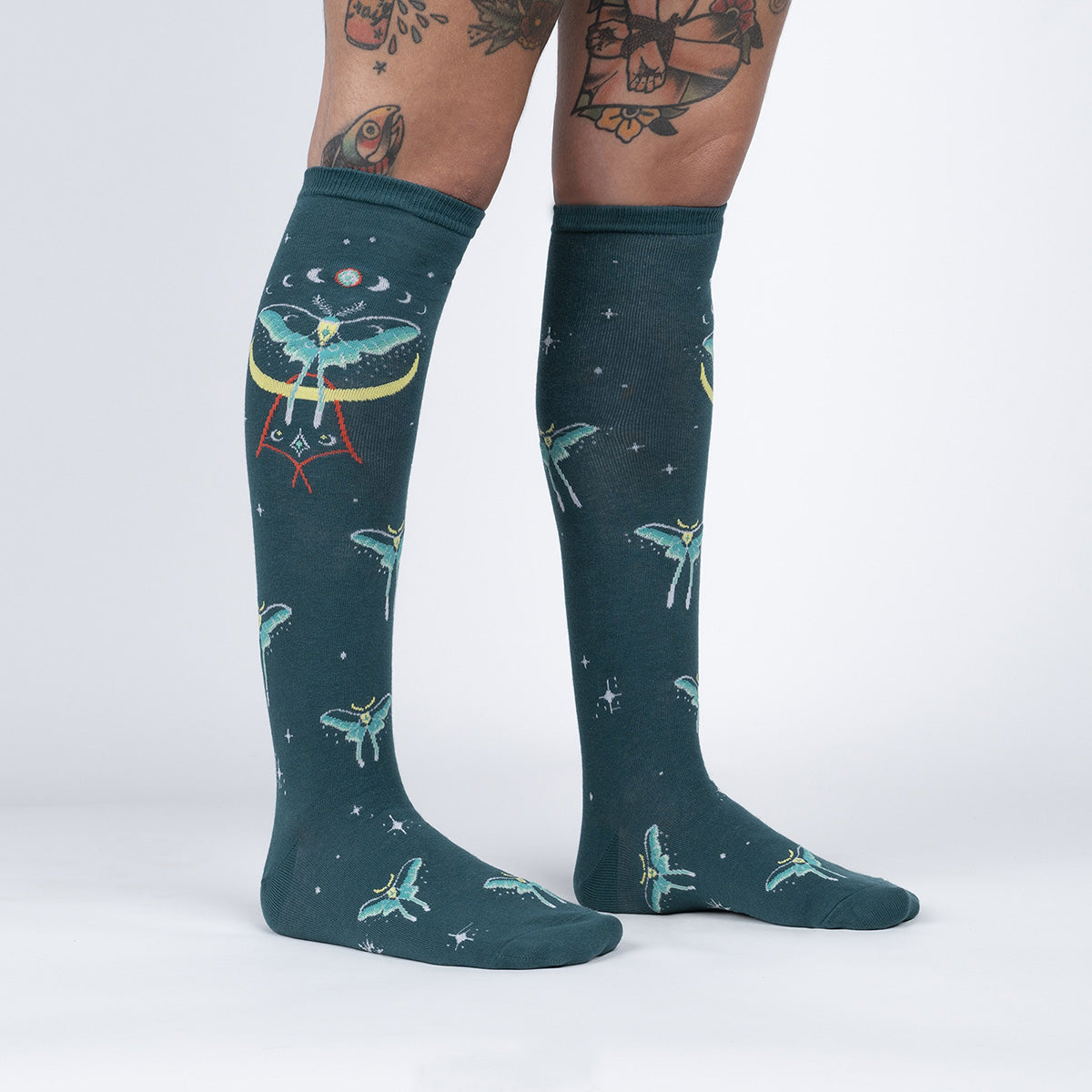 Mystic Moth Knee High Socks