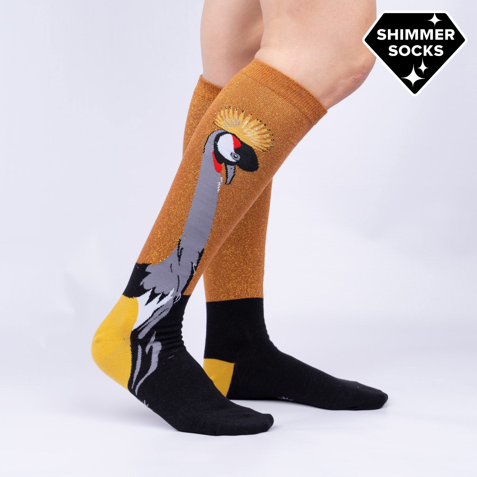 Crowned Crane Knee High Socks