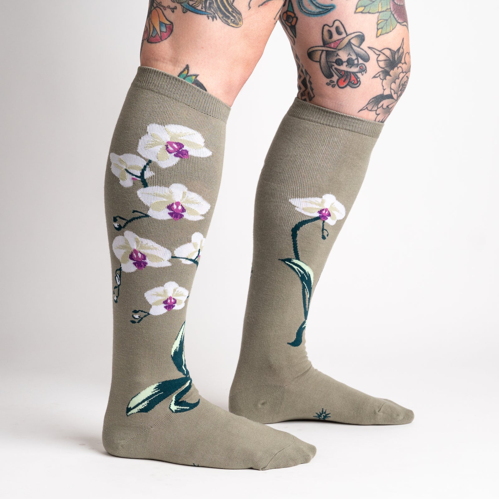 Orchids Knee High Socks