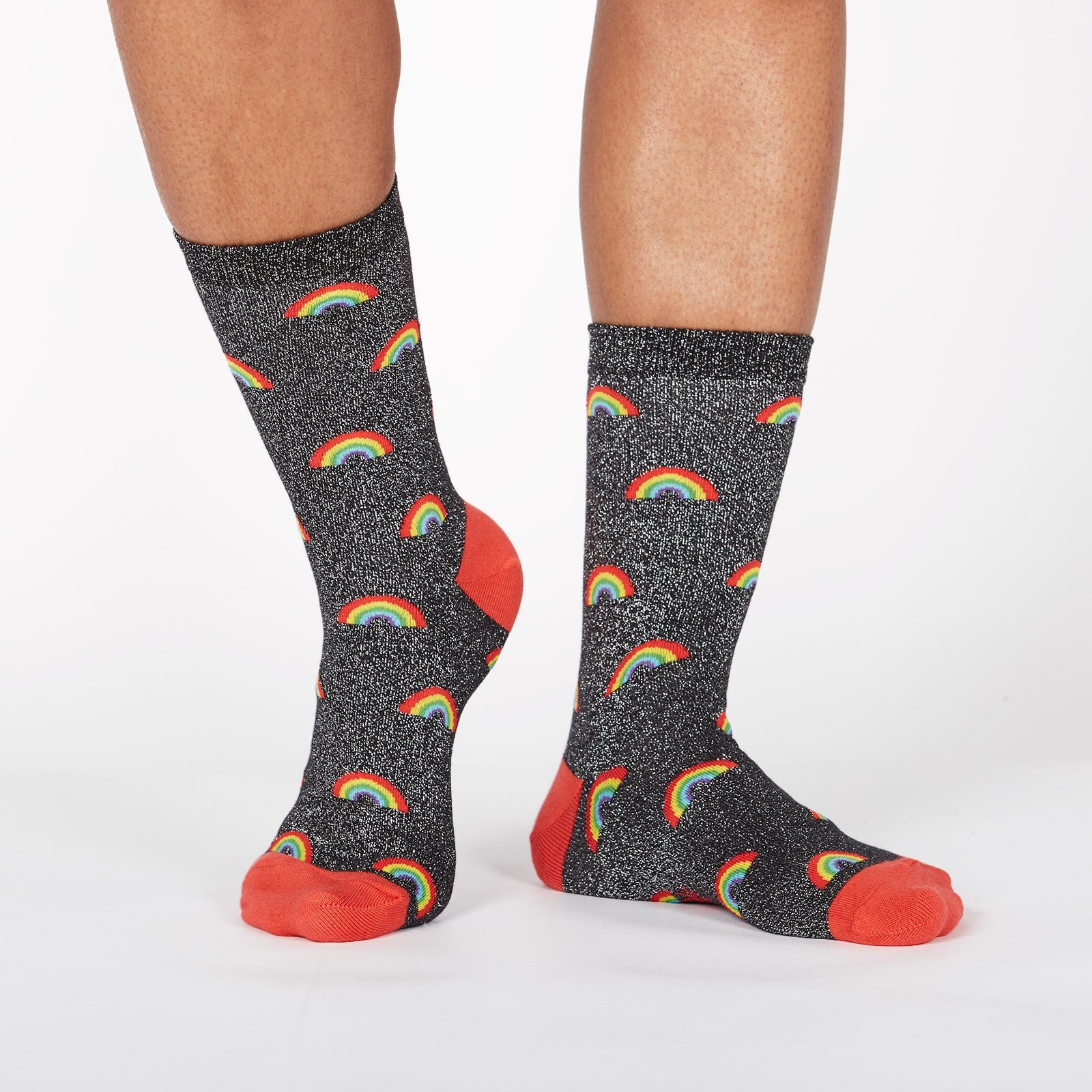 Glitter Over the Rainbow Crew Socks