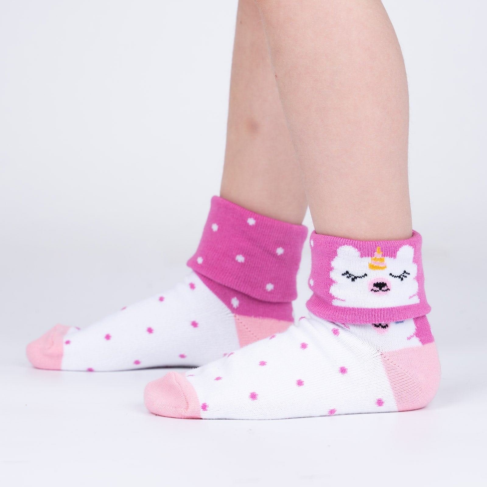 Llama-corn Junior Turn Cuff Socks