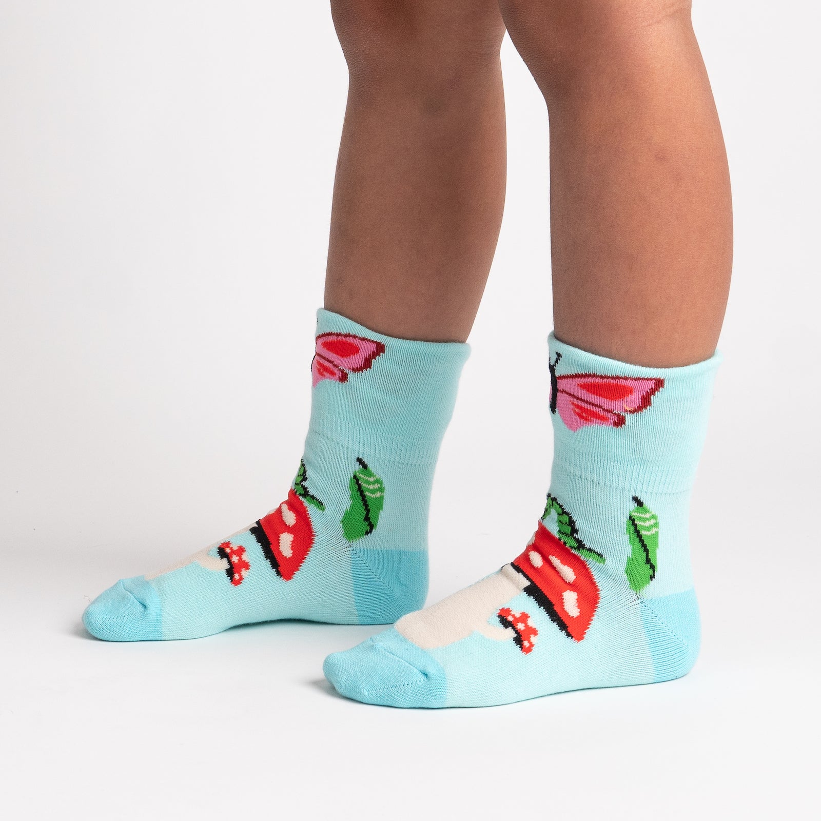 Out Pops a Butterfly Youth Turn Cuff Socks