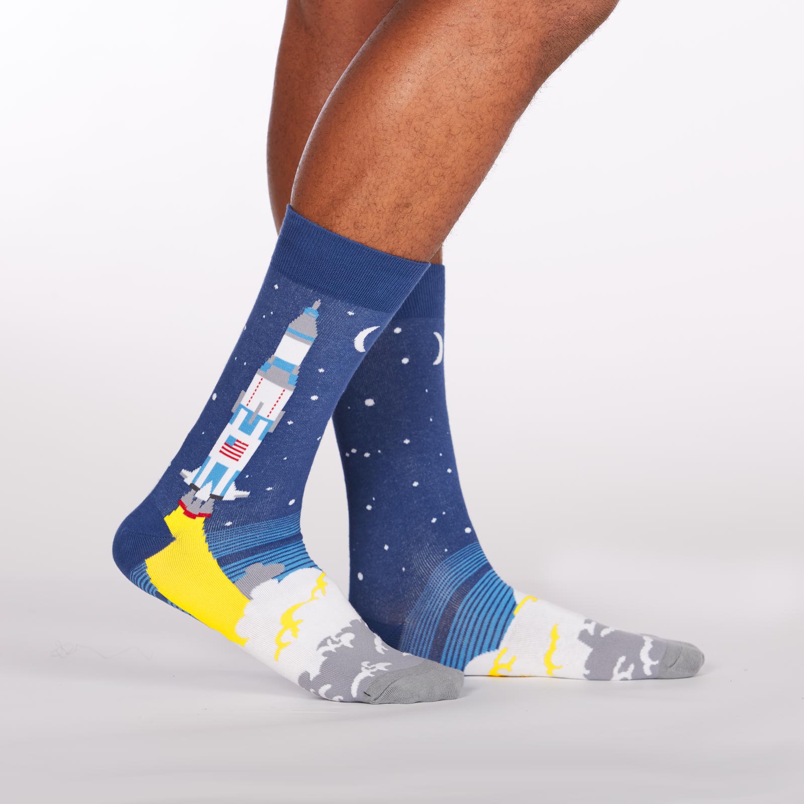 3, 2, 1, Lift Off Men's Crew Socks