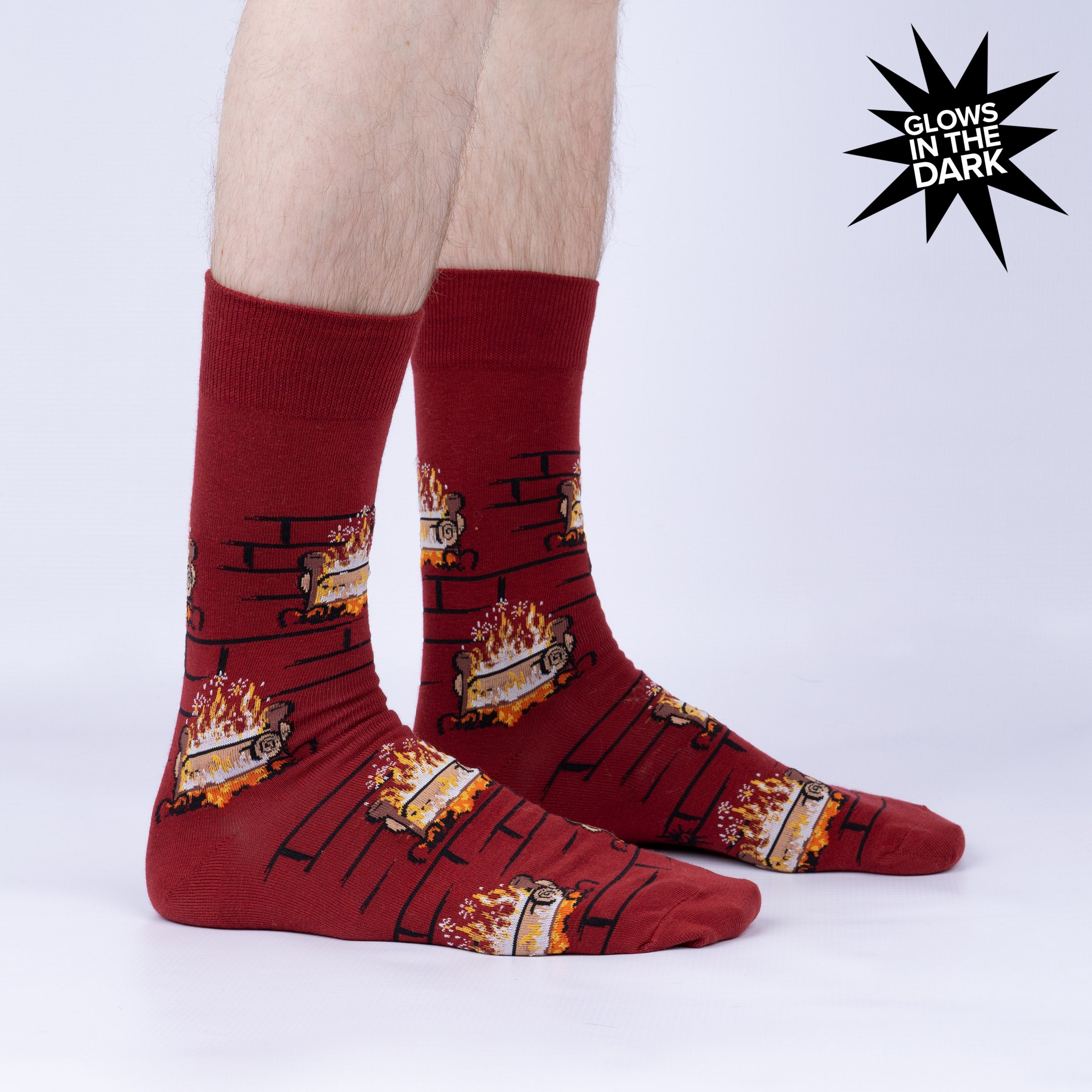 Yule Log Men's Crew Socks