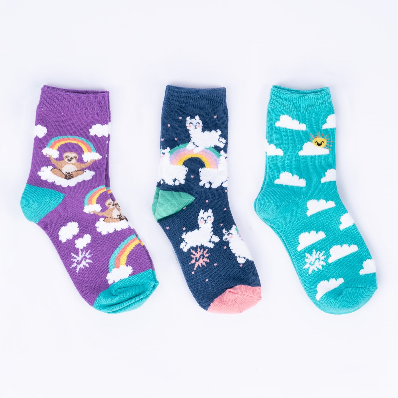 Sloth Dreams Junior Crew Socks 3-Pack