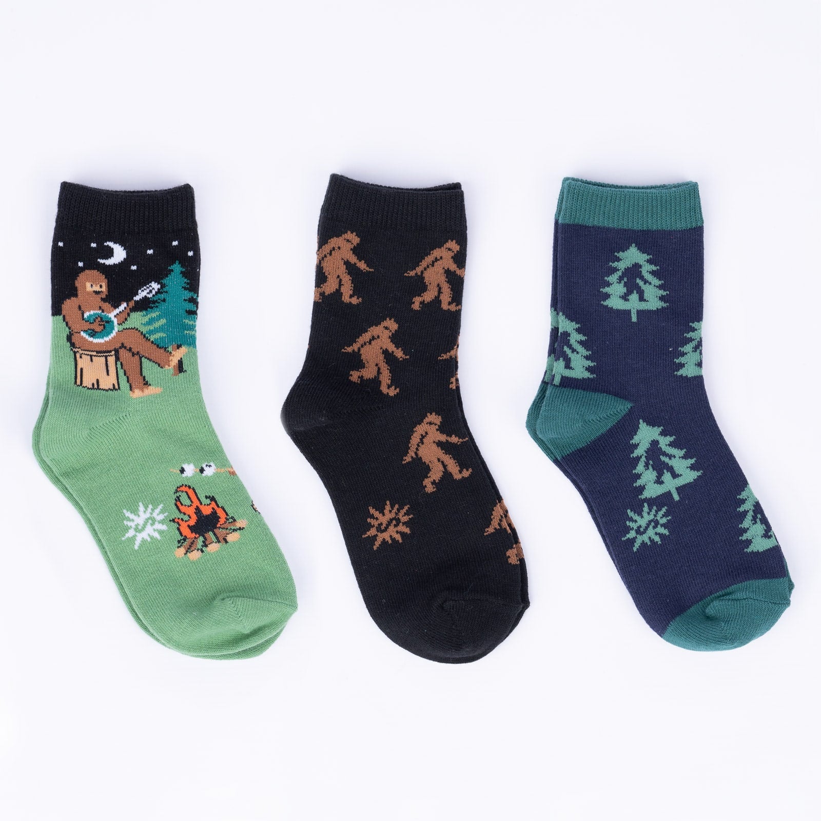 Sasquatch Campout Junior Crew Socks 3-Pack