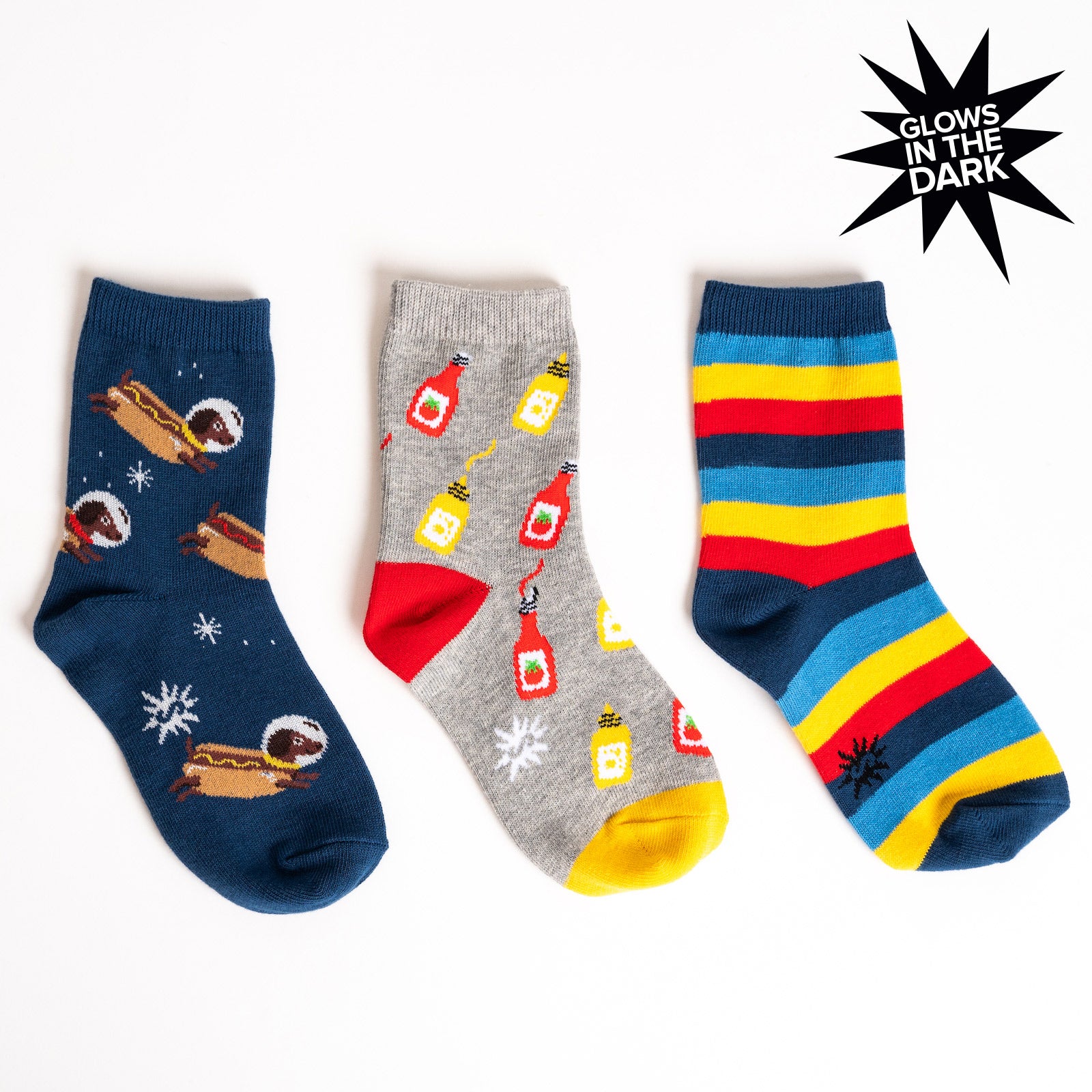 Weiner Dogs, In Space! Junior Crew Socks 3-Pack