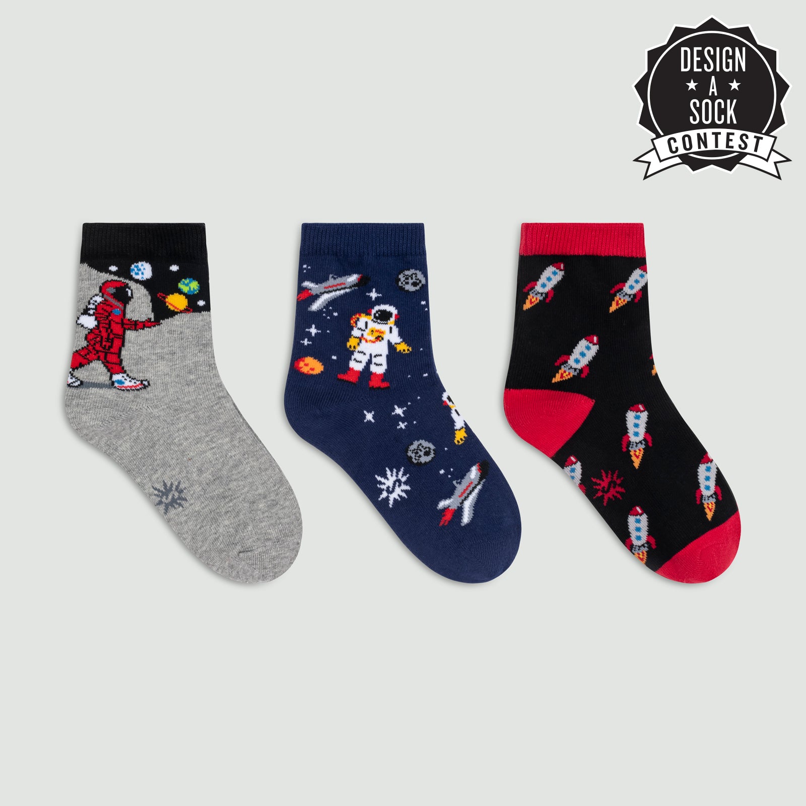 Moon Walk In The Morning Youth Crew Socks 3-Pack