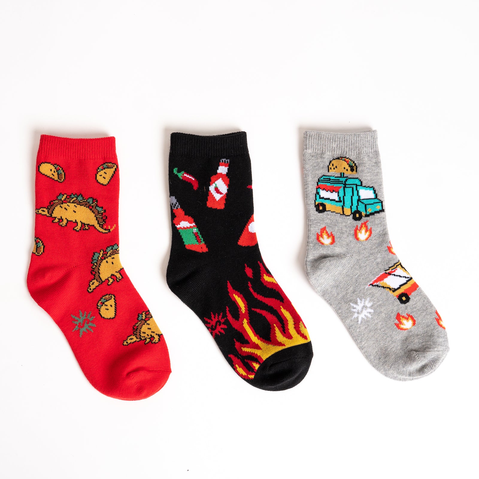 Tacosaurus Junior Crew Socks 3-Pack