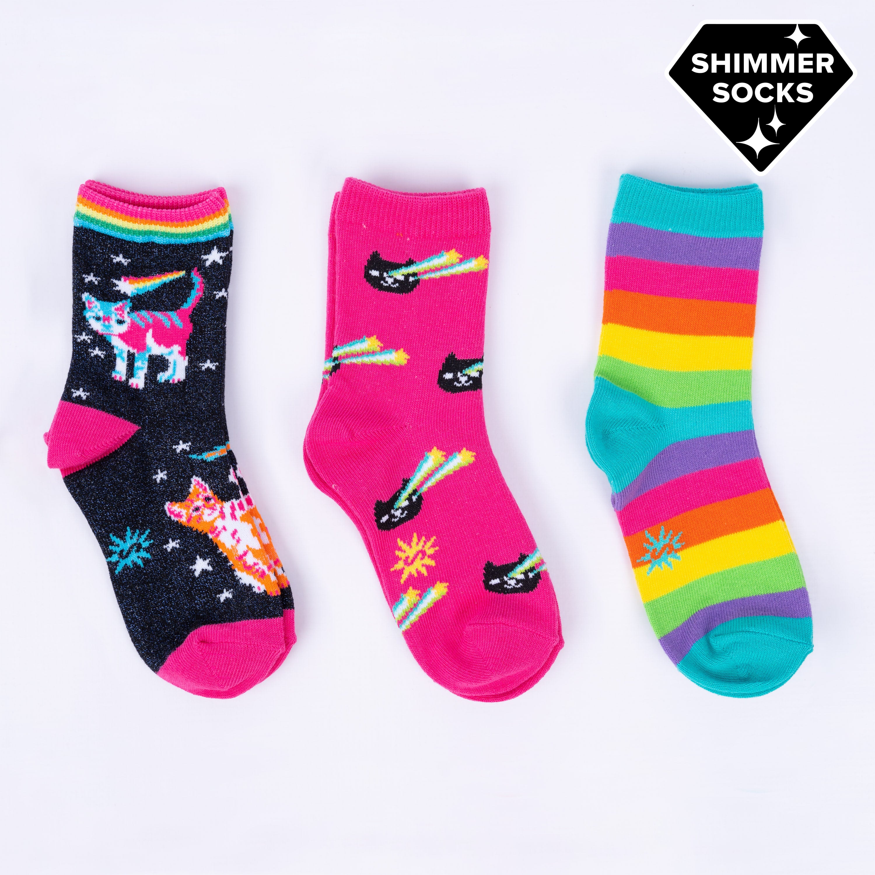 Space Cats Youth Crew Socks 3-Pack