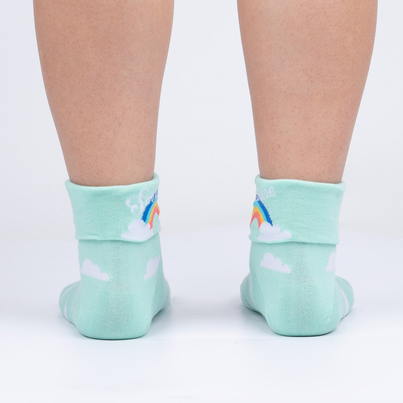 Somewhere Over the Rainbow Turn Cuff Socks