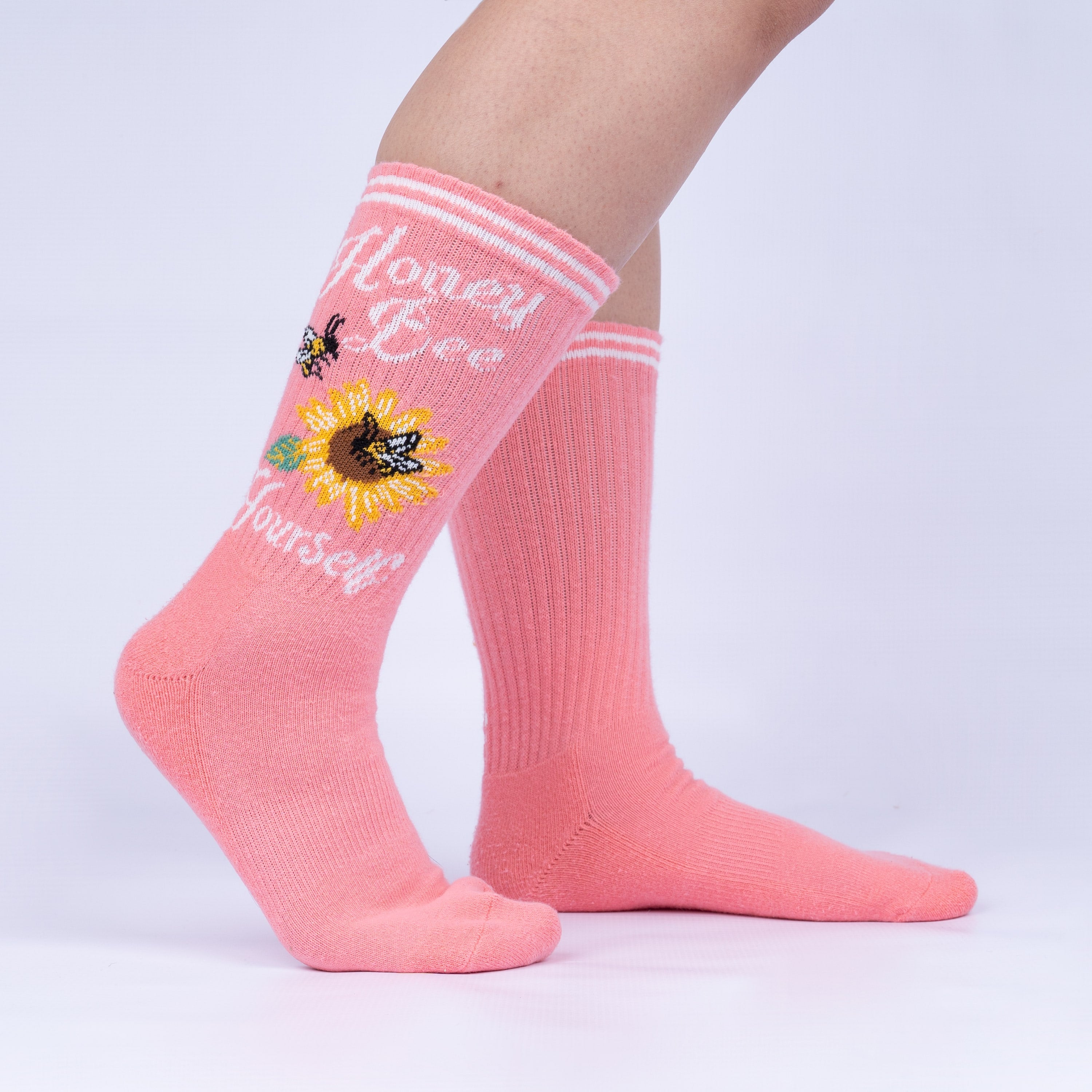 Honey Bee Yourself Ribbed Crew Socks