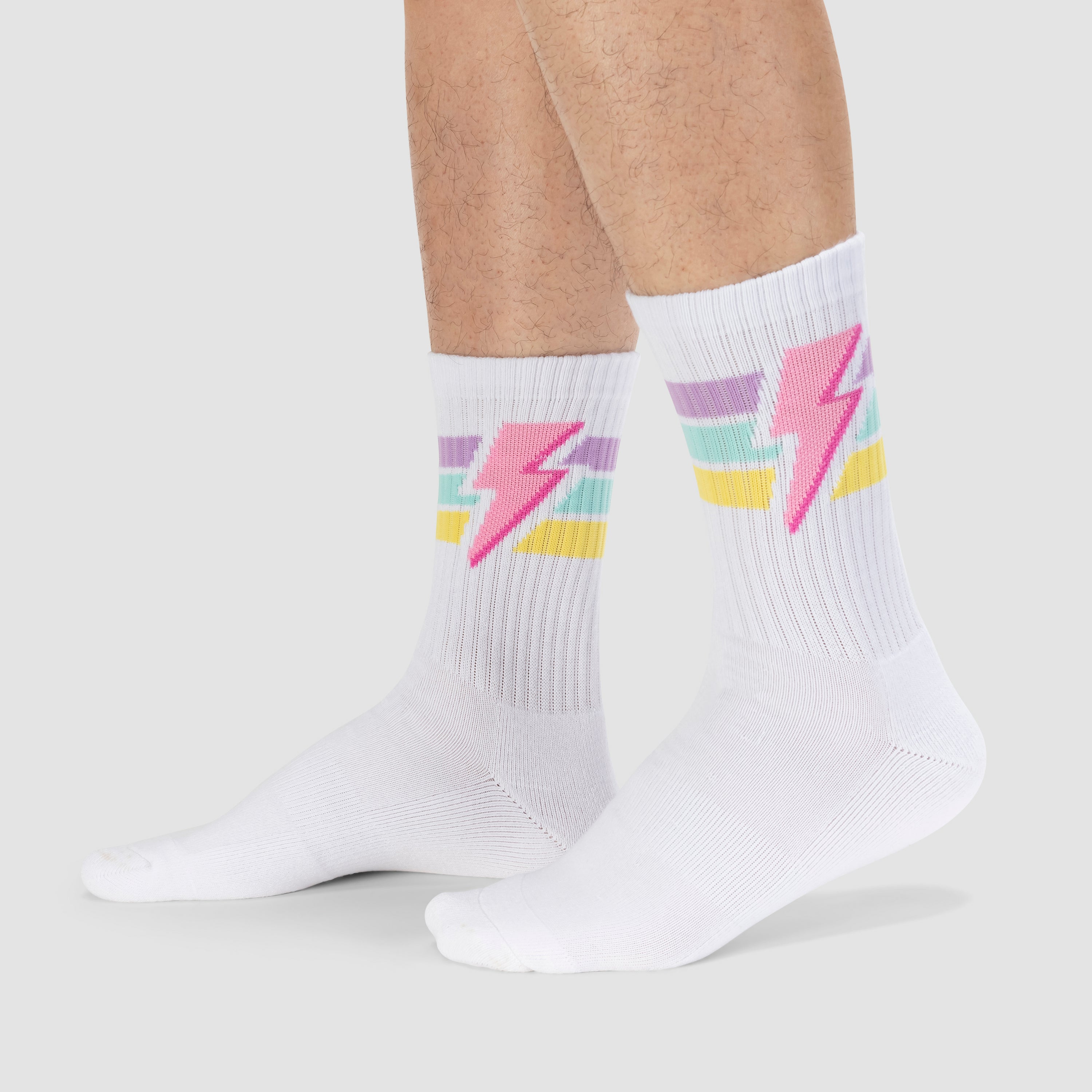 Thunderstruck Athletic Socks (White)