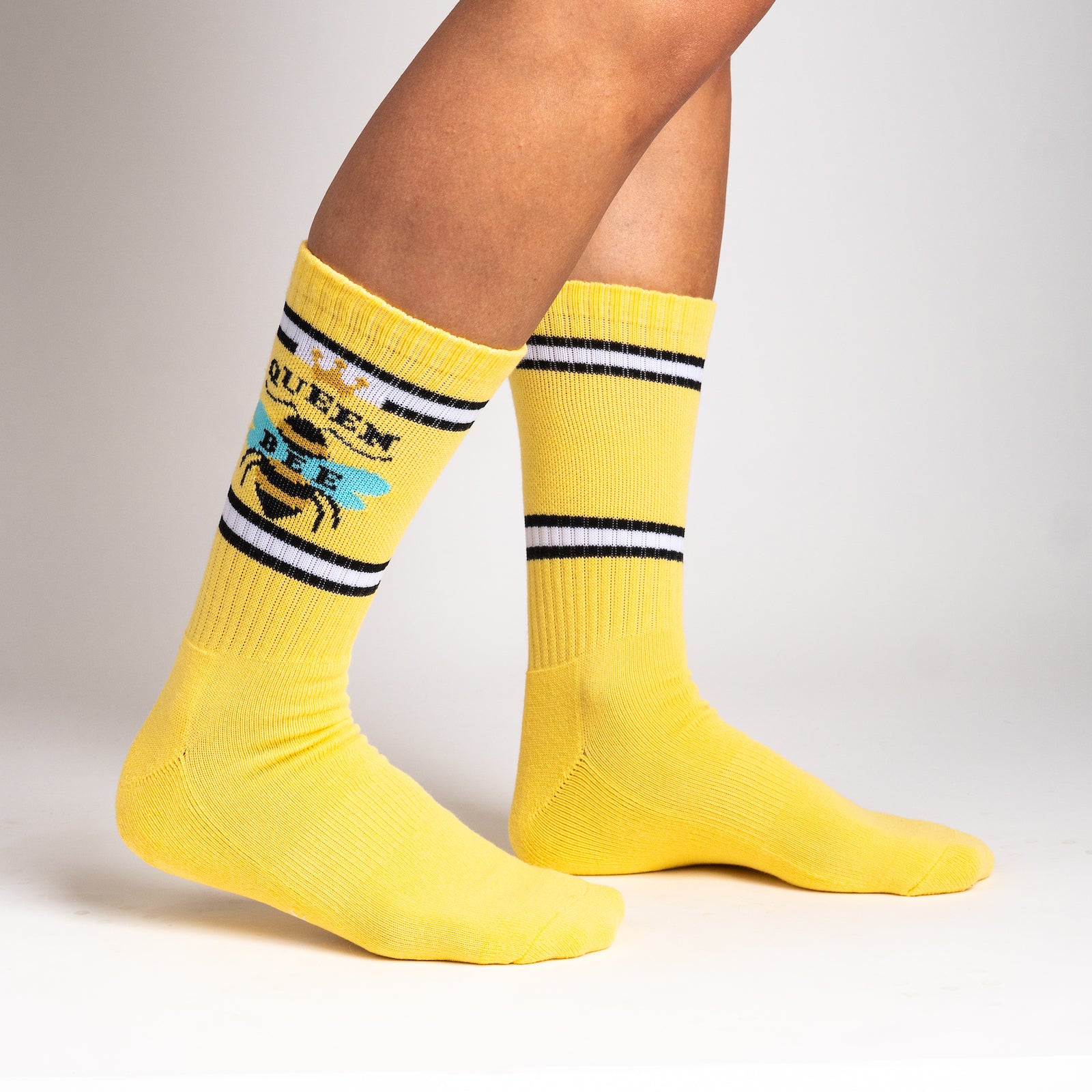 Queen Bee Ribbed Crew Socks