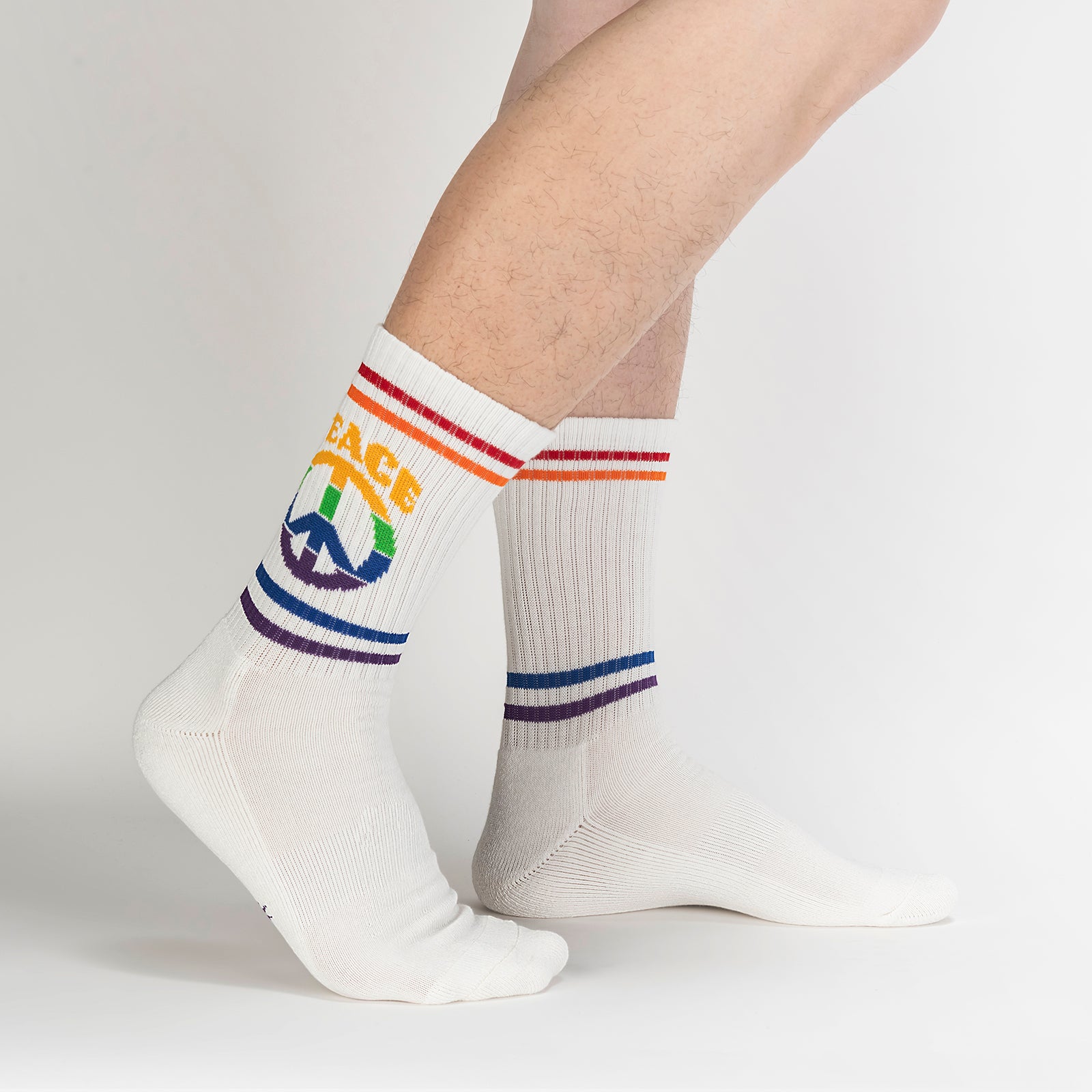 Give Peace a Chance Ribbed Crew Socks