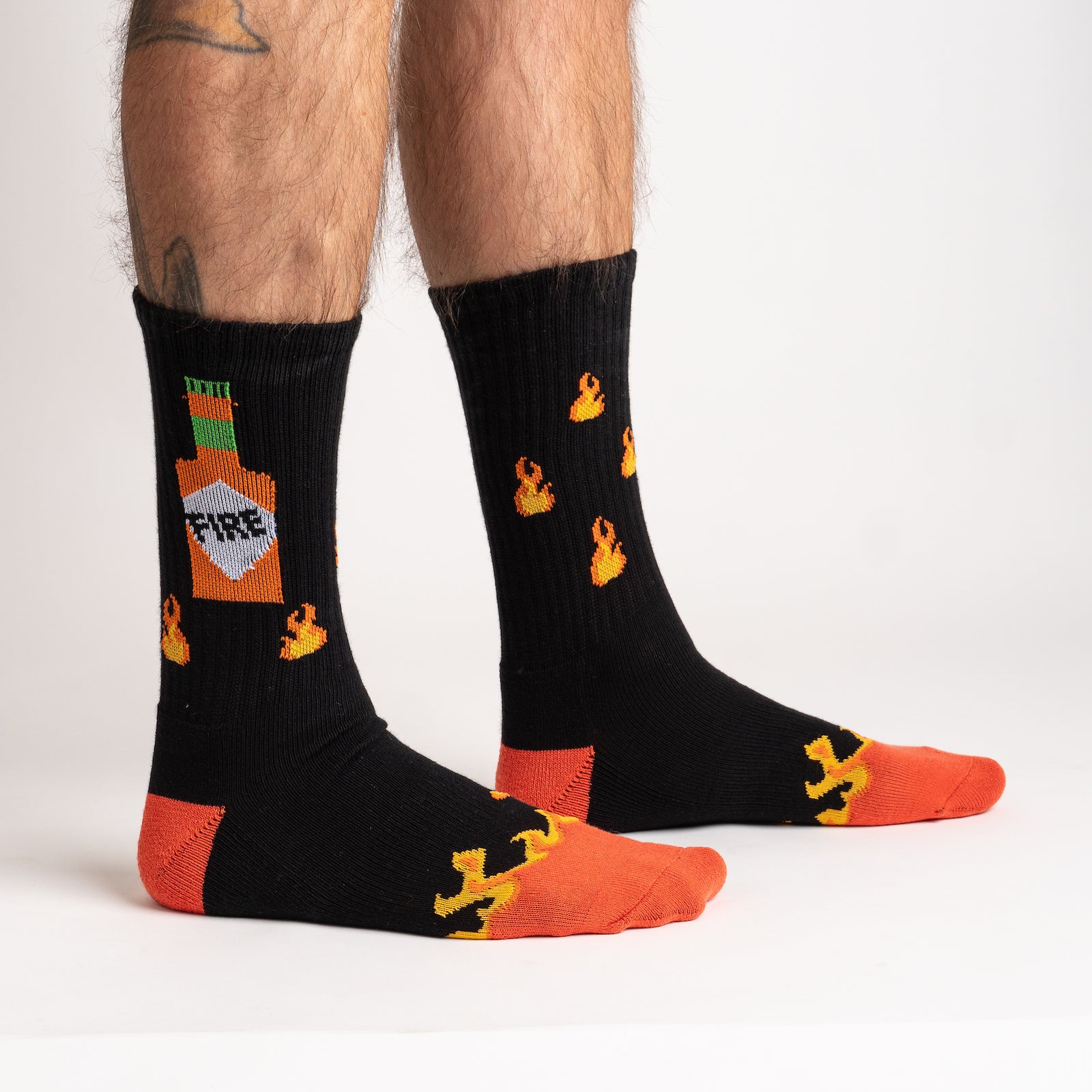 Fire Ribbed Crew Socks