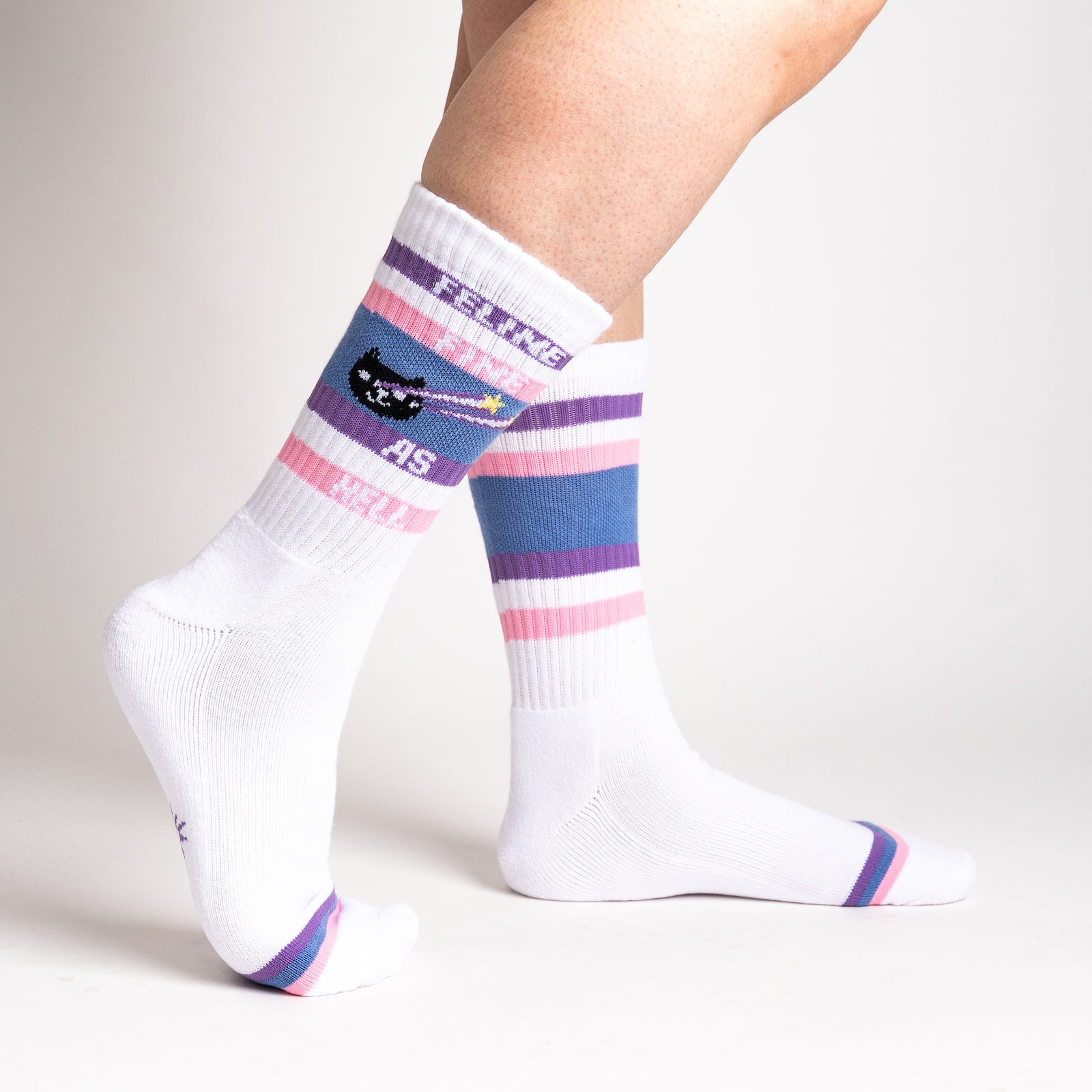 Feline Fine as Hell Ribbed Crew Socks