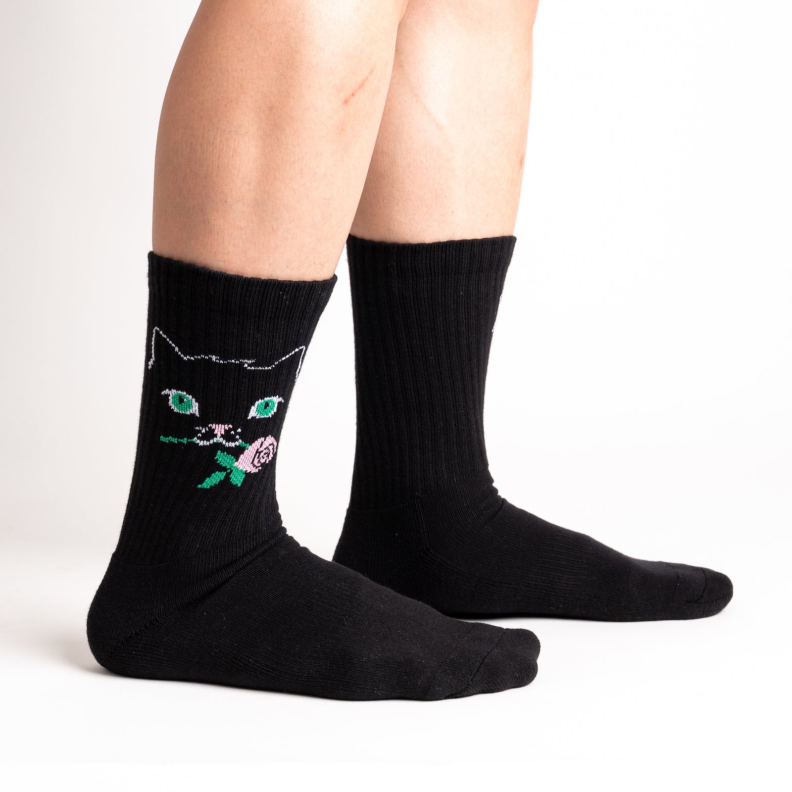 Cattitude Ribbed Crew Socks