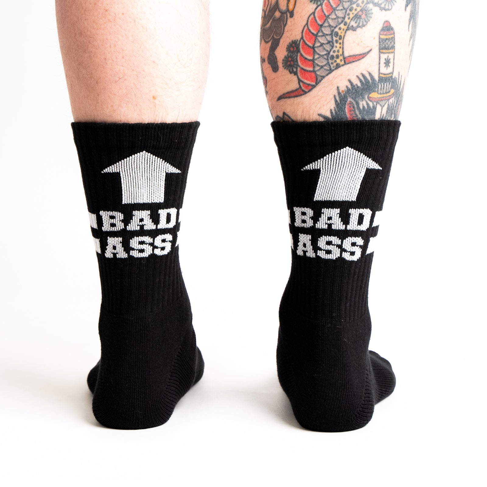 Bad Ass Ribbed Crew Socks (Black)