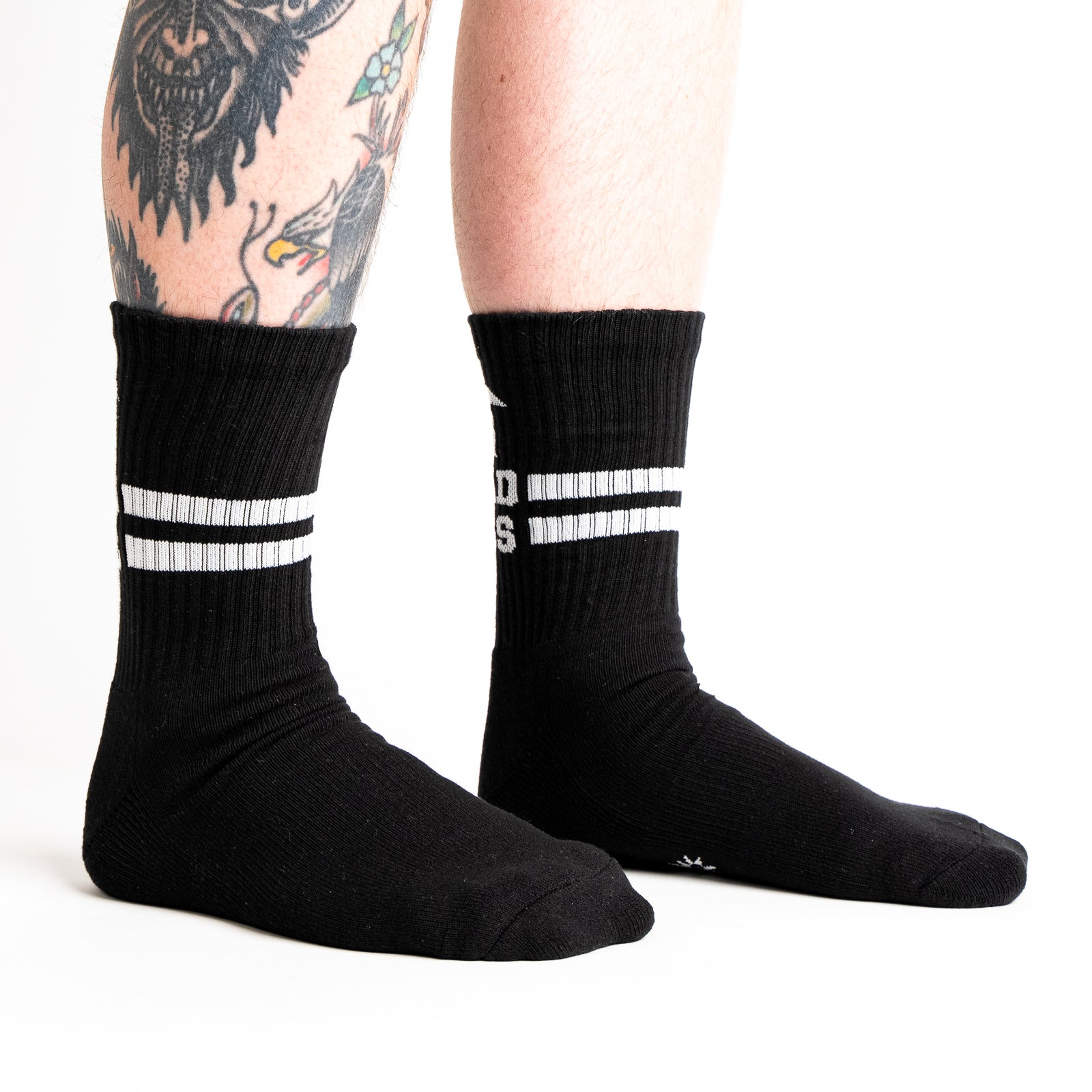 Bad Ass Ribbed Crew Socks (Black)