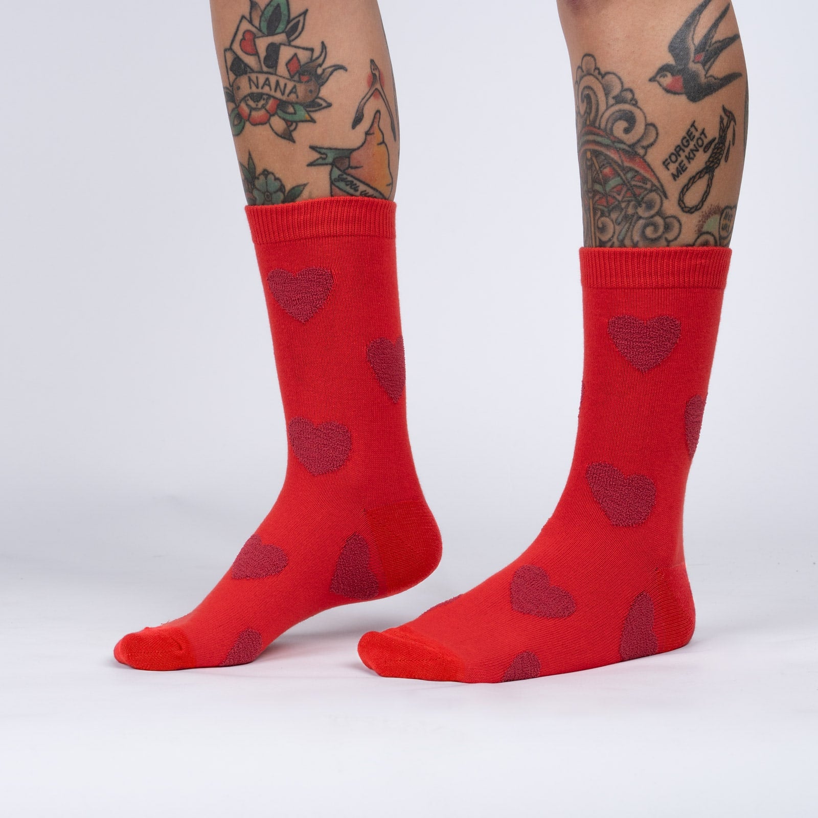 Sweet Hearts Crew Socks (Red)