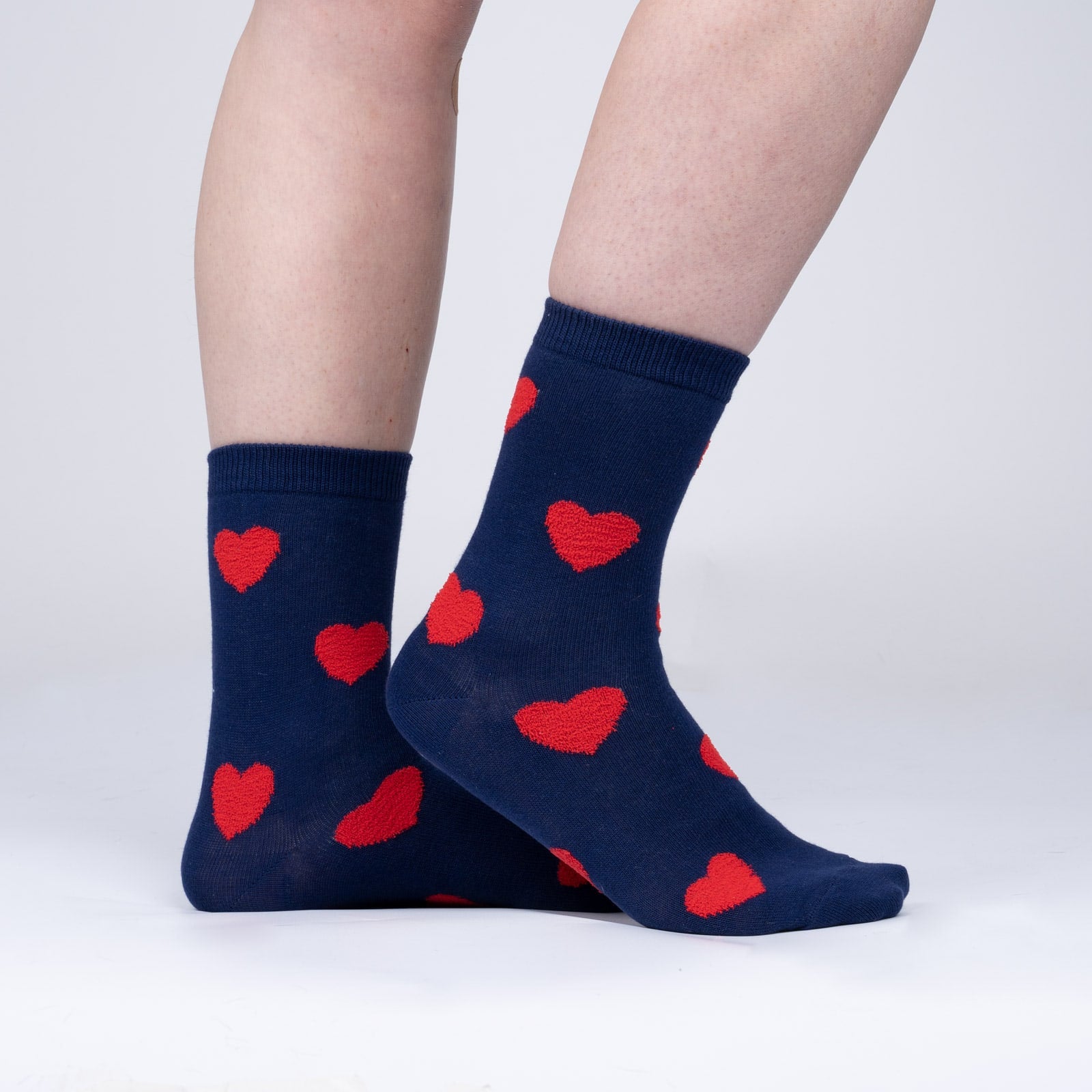 Sweet Hearts Crew Socks (Navy)